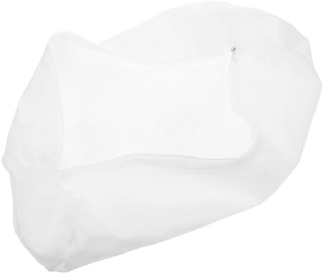 Mobestech Funda para Almohada Cilíndrica con Cremallera Oculta Funda De Cojín Resistente Arrugas Textura Suave y Sedosa para Cervical Color Blanco