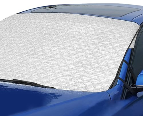Generisch Sonnenschutz Auto Frontscheibe, 150×70 cm Auto-Sonnenschutz, Strapazierfähig, Ultradick, Schutz Vor Schnee, Frost, Sonne, UV-Staub, Wasser, Einfache Installation, Diebstahlschutz