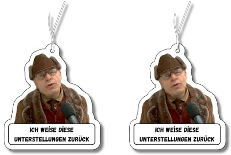 2x Duftbaum mit 'Ich weise diese Unterstellungen zurück' Motiv, Auto lustig Duftspender, Duftbaum Auto tuning, Lufterfrischer, Duftanhänger Auto Set, Scherzartikel