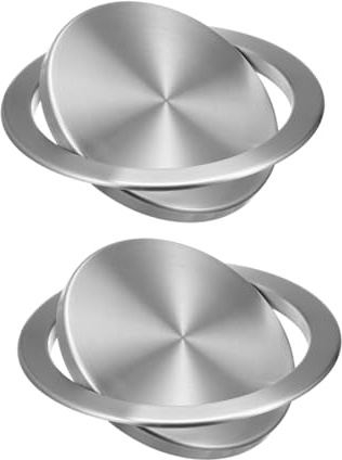 Cabilock 2pièces Couvercle De Poubelle Intégré Rond à Mécanisme De Basculement Pour Comptoir Acier Inoxydable Poubelle à Rabat Pivotant Pour Cuisine Et Salle De Bain