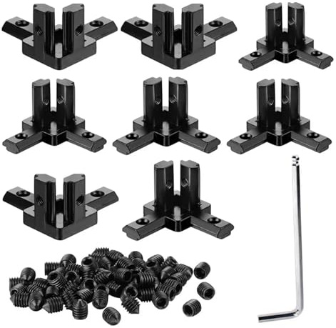 GAVATKLKCP 8Sets 3-Way End Corner Bracket Connector for EU Standard Aluminum Extrusion Profile 1515 2020 3030(1515)