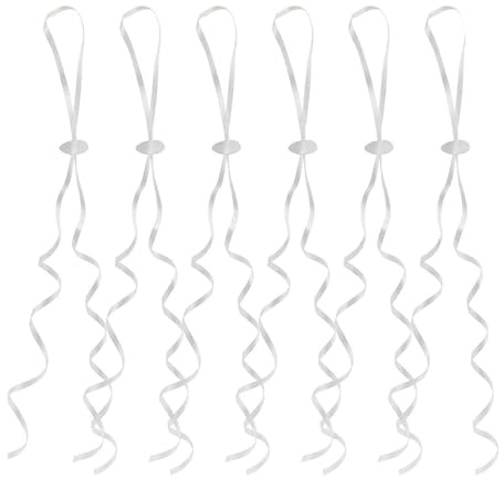 50 Pezzi Nastro Bianco per Palloncini con Clip di Chiusura, Chiusure per Palloncini con Spago, Spago per Legare per Palloncino per Matrimoni, Compleanni e Natale