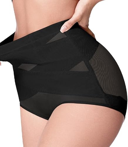 Annsuki Women Tummy Control Knickers,Body Shaper for Women High Waist Slimming Underwear Butt Lifter Pants Black