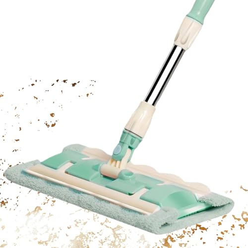 Mopa de microfibra para limpieza de suelos, rotación de 360 grados, mopa húmeda y seca, con 7 paños y mango telescópico para baño, suelos duros, comerciales, grandes superficies laminadas, hogar