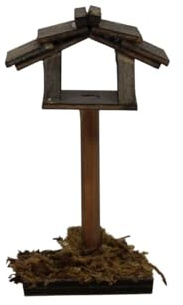 ZICOM Krippenzubehör Miniaturzubehör Miniatur Vogelhaus mini Höhe 6,4cm Holz Natur
