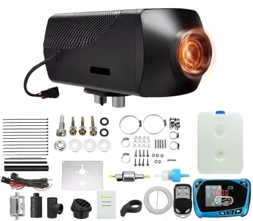 VNSMM Chauffage Diesel Chauffage à air Diesel 2 KW 12 V, Chauffage de stationnement Universel pour Voiture, autonomie avec écran LCD à Distance, Diffusion vocale Tuyau à air Chaud