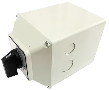 Interruptor de control de conmutación de potencia rotativo SZW26/LW26-63, 63 A, 660 V, 0-4,4 V, 5 posiciones, 16 terminales, con caja exterior principal.