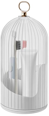 Portacepillos de Dientes Oculto | de Almacenamiento de lápiz Labial a Prueba de Polvo | Soportes giratorios para cepillos de Dientes de baño, 3 Ranuras con Tapa Deslizante, para brochas de maquil