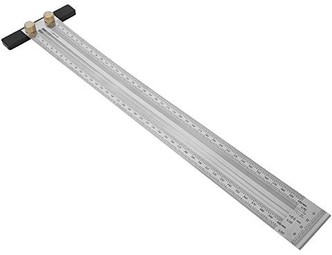 Aumotop Anreißlehre, Präzises Multifunktionales Edelstahl-Lineal, Markierungswerkzeug für Holzbearbeitung, Tischler, Silber, 1 X Anreißlineal (400 mm Markierungslineal Typ B)