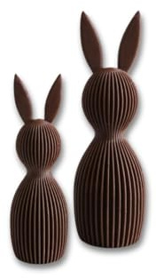 afHandmade 3D Gedruckte Osterhasen Dekoration Set, schwarz, 2 Stück, 11 cm und 16 cm, Osterdeko Figuren (Dunkelbraun)