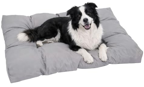 ARATERVIO Hundekissen Haustiere waschbar 67×92cm Hundebett Größe M, Gesteppt & Gepolstert Hundematte Grau, ganzjährig einsetzbar für Innen und Außen, rutschfeste Weiche Hundematratze für Haustiere