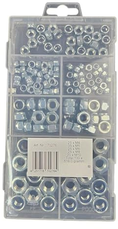 130 tlg Set Sicherungsmuttern M4 M5 M6 M8 M10 Selbstsichernde Muttern | Stopmuttern, selbstsichernde Mutter