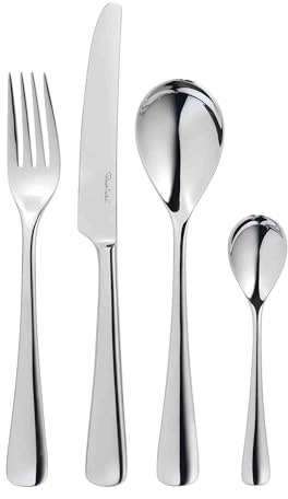 Robert Welch Malvern Bright: 24 Piece Cutlery Set for 6 Place Settings | Premium 18/10 Stainless Steel Mirror Finish. Dishwasher Safe. Gift Boxed.
