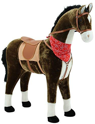 Sweety Toys 5048 Reitpferd, das riesige Pferd zum Reiten, Reittier Stehpferd, Mädchentraum, Spielpferd, Farbe Chocolate braun, Größe ca. 105 cm