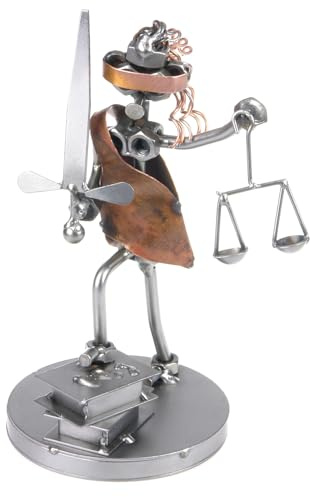 metalman24 Schraubenmännchen JUSTITIA RECHTSWESEN - Handarbeit Geschenkidee Metallfigur Metallmännchen Stahlfigur Schraubenmännle - Deko für Büro & Zuhause