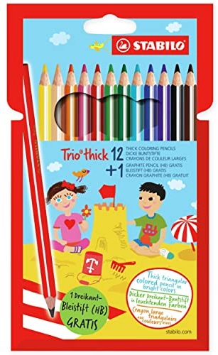 STABILO DreikantBuntstifte Trio dick, 12+1 PromoEtui