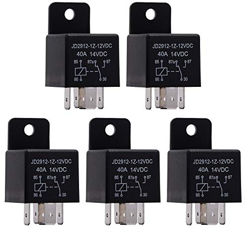 EHDIS 5 Stück 12V 40A 5 Pin Car Relais Auto Moto Spule Relais Schütz Relaisschalter Strom, Schalter und Motorrelais