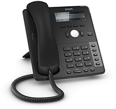 Snom Global Desk Telephone D715 (5 chiavi funzionali a LED, quattro linee backlit B/W, mini browser XML) nero (certificato e ricondizionato)