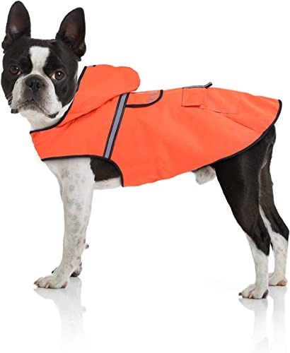 Bella & Balu Imperméable pour Chien - Veste de Pluie avec Capuchon et réflecteurs pour Les promenades en Toute sécurité et au Sec pour Votre Chien (S | Orange)