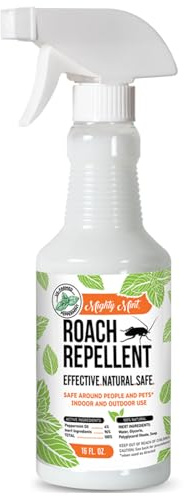 Mighty Mint Peppermint Oil Roach Repellent Spray – Natural Cockroach Killer for Indoor & Outdoor Use – Plant-Based Insect & Pest Control – 16 oz