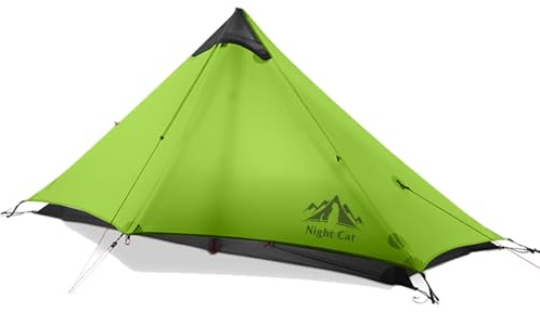 Night Cat Tienda de Campaña para Mochileros Ultraligero Impermeable Senderismo Profesional para 1 Persona Camping Doble Capa