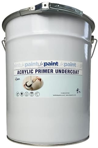 UK PAINT 5 Litres - Acrylic Primer Undercoat - Colours (Light Grey)