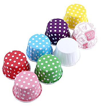 Mini Papier Cupcake Förmchen, kleine Muffin Backhüllen 100 Stück für Desserts und Süßigkeiten