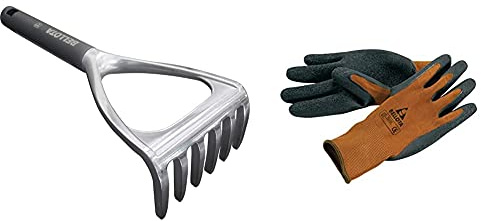 Bellota 3006 Rastrillo 6 púas, Standard + 75102-9/L Guante jardín Grip, L