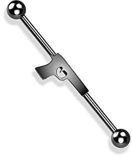 Paula & Fritz Industrial Ohr-Piercing Stab Pistole Chirurgenstahl 38-mm Stab-länge 1.6-mm Stab-Dicke Mehrfarbig Set Barbell Piercings Knarre Revolver