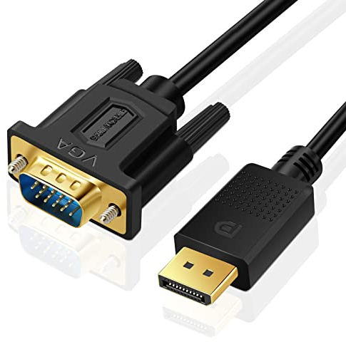 SHULIANCABLE Cavo DisplayPort a VGA, Cavo DP Maschio a VGA Maschio, Supporto 1080P per Laptop, PC, Desktop a TV, Monitor, Proiettore (1.8M)