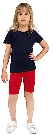 looksy Shorts Ciclistas para niña: Colores sólidos y Vivos Cintura elástica Tejido de algodón Duradero cómodo y Transpirable Disponible en Tallas 3-13 años 19 Colores