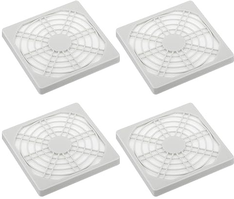 PATIKIL 90mm Fan Finger Grill, 4 Pack Grill Protector Guard Fan Protective Cover for 90x90mm Exhaust Fans for Equipment Computer DIY, White
