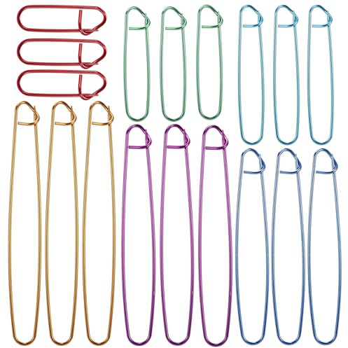 Juego de 18 soportes para puntadas, agujas de cable de aluminio de colores surtidos, herramientas prácticas para tejer mantas, bufandas, otros proyectos de punto, proyectos de ganchillo con 20