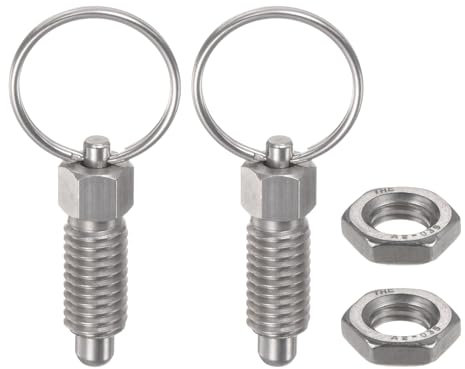 QUARKZMAN 2 Piezas Pasador de Resorte con Anillo de Extracción 5/16˝-18 Rosca Longitud 0.63 Cabeza Redonda Acero Inoxidable Pasador Índice Retráctil No Bloqueable Posicionamiento