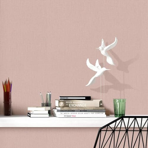 Erismann Vliestapete Uni Leinen Optik Struktur Modern Rosa Beige 10359-04