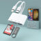 3 in 2 Speicher SD Kartenleser für iPhone iPad,Lightning+USB C Anschluss auf SD TF USB Adapter Speicher Micro SDXC,Micro SDHC,SDXC,SDHC,SD Karten,USB Disk,Kamera,Maus für iPhone15/iPad/MacBook/Samsung