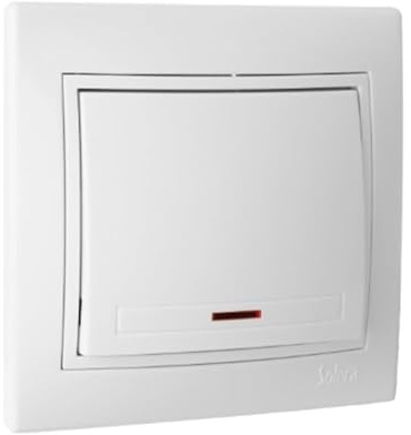 Pulsador de luz luminoso blanco, serie Europa, instalación sencilla, uso en interruptores, ideal para hogares y oficinas.