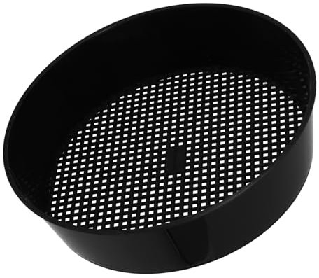 VILLFUL Cedazo De Tierra y Cedazo De Jardín De Plástico Negro para Jardinería y Compost, Criba Redonda Resistente Filtro De Rocas, Herramienta Multiusos para Separar Partículas De Suelo