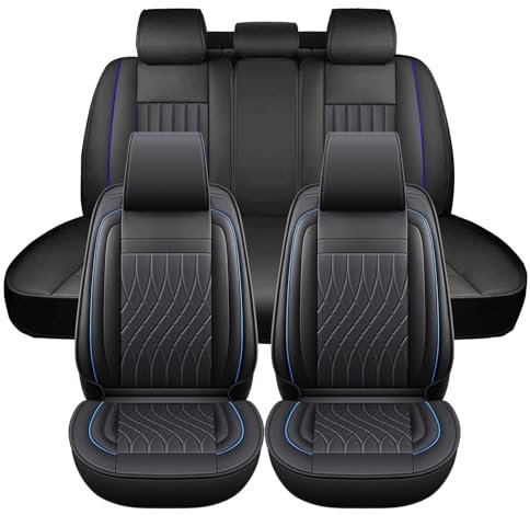 Chifeng Wasserdicht Autositzbezüge Komplettes Set Für VW Caddy Passat Amarok Bora Golf Jetta Polo Tiguan Universell Passend (Für Caddy,Blau)