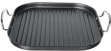 GSZCCZS Smokeless Barbecue Frying Grill Pan Non-Stick Grill Korean BBQ Tray BBQ Plate Round Square Rectangle Black Plate Outdoor Picnic (Size : Square)