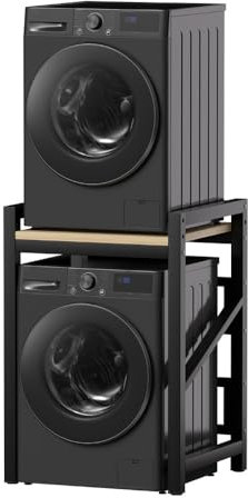ACLFF éTagèRe pour Machine à Laver, Meuble Étagère de Rangement Dessus Machine à Laver, Superposition Lave Linge Seche Linge, 3 Hauteurs Réglables, Capacité Charge 300kg, 73X63X105 cm