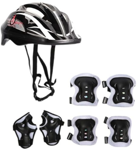 Baokuan Kinder-fahrradhelm Und Polster-Set, Skateboard-Helm, Knieschützer, Ellenbogenschützer, Handgelenkschützer, Set, Tragbare Mehrzweck-fahrradausrüstung