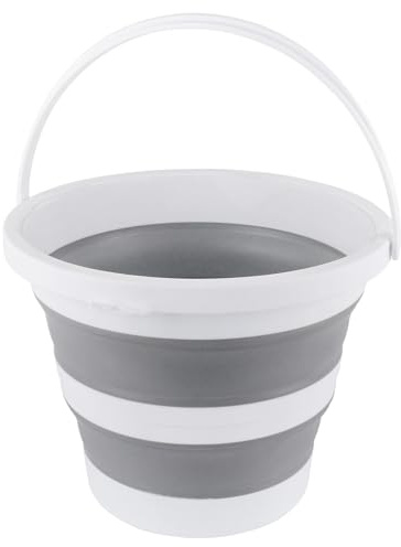 Collapsible Bucket 10L, Silicone Foldable Bucket Portable Cleaning Buckets with Handle, Space-saving Water Mop Buckets for RV Home Outdoor Camping Beach Car Washing Laundry Wash Tub for Cleaning