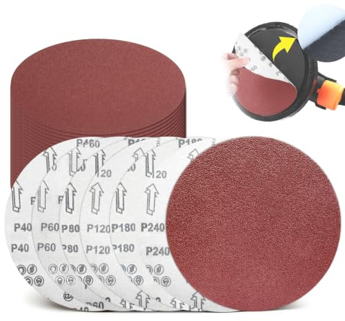 SenmaiTools 30 Stück Schleifpapier 400mm Klett, Schleifscheiben 5 x 40 60 80 120 180 240 Körnung, 400 mm Schleifscheibe Klett für Tellerschleifer
