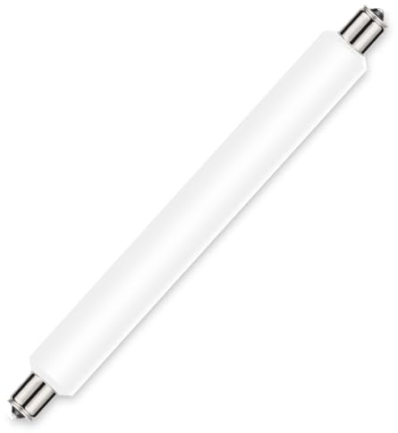 Sunnylinn S15s LED Bulbs 284mm 6W, 284mm Strip Light Bulb Double Ended LED Cool White 6000K, 60W S15s Shaver Light Bulb Replacement S15 Tube Bulbs Bathroom Strip Light Non-Dimmable (1-Pack).
