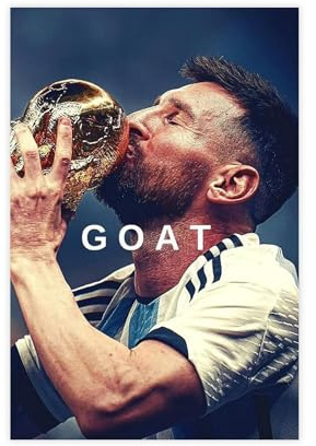 NCUDANK Lionel Messi Argentinien-Fußball-Poster, Leinwand-Poster, Schlafzimmer, Dekoration, Landschaft, Büro, Raumdekoration, Geschenk, 40 x 60 cm