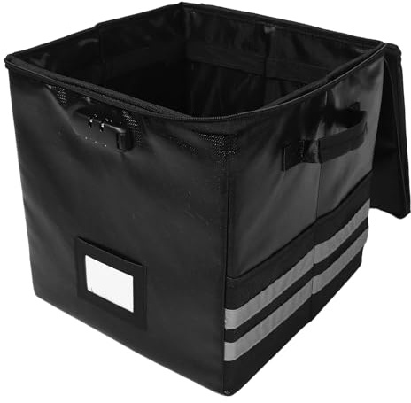 Mikinona Caja De Almacenamiento De Discos De Vinilo Organizador De Álbumes De Vinilo con Cerradura Black