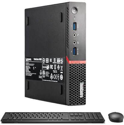 Lenovo ThinkCentre M900 Mini PC Win11, M900 Tiny Desktop Computer, Intel Core i5-6500, 8GB RAM, 256GB SSD, DisplayPort, RGB QWERTY Keyboard (Reconditionné)