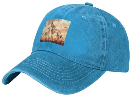YYHHAOFA Cappello da baseball nero da cowboy giraffa madre e bambino stampato cappello regolabile in cotone per uomini e donne, traspirante ed elegante, Blu, Taglia unica