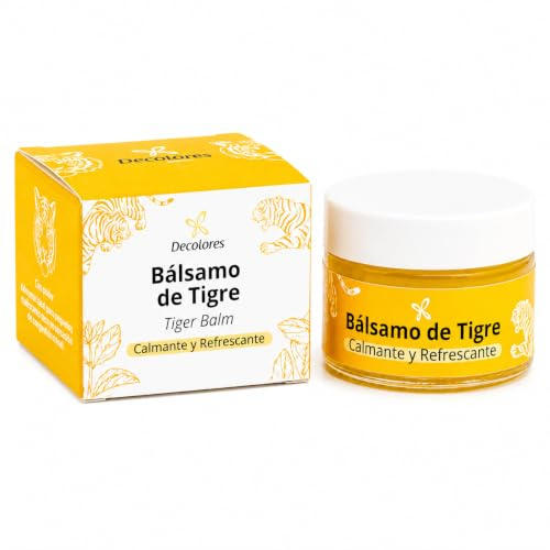 Decolores - Bálsamo de Tigre 30ml - Ungüento Natural para Alivio de Dolores Musculares, Articulaciones y Migrañas - Pomada de Menta y Canela Efecto Calor para Masaje, Congestión y Deporte - Pack de 2